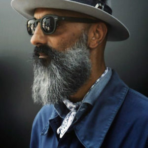 black and grey beard